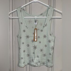 SKIMS Cotton Rib Tank Top Frost Snowflake Print